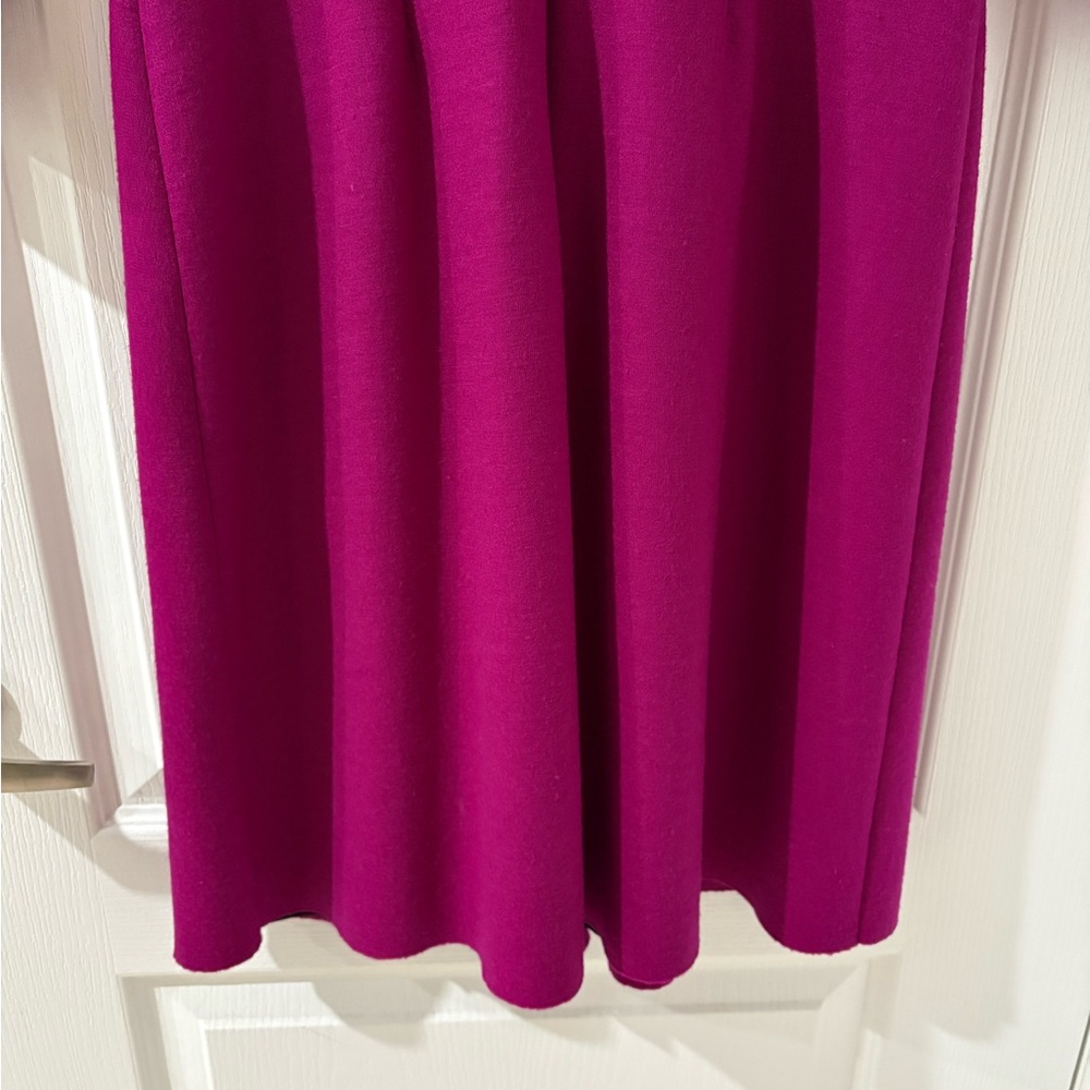 🏴󠁧󠁢󠁥󠁮󠁧󠁿Fold of London Fuchsia Virgin Wool Midi Dress - Picture 10 of 11